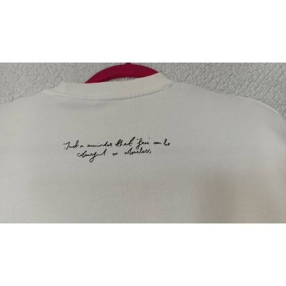 COS Women's White Word Art Poem Pullover Crewneck Sweatshirt Size M/L Love Pride - Picture 10 of 10